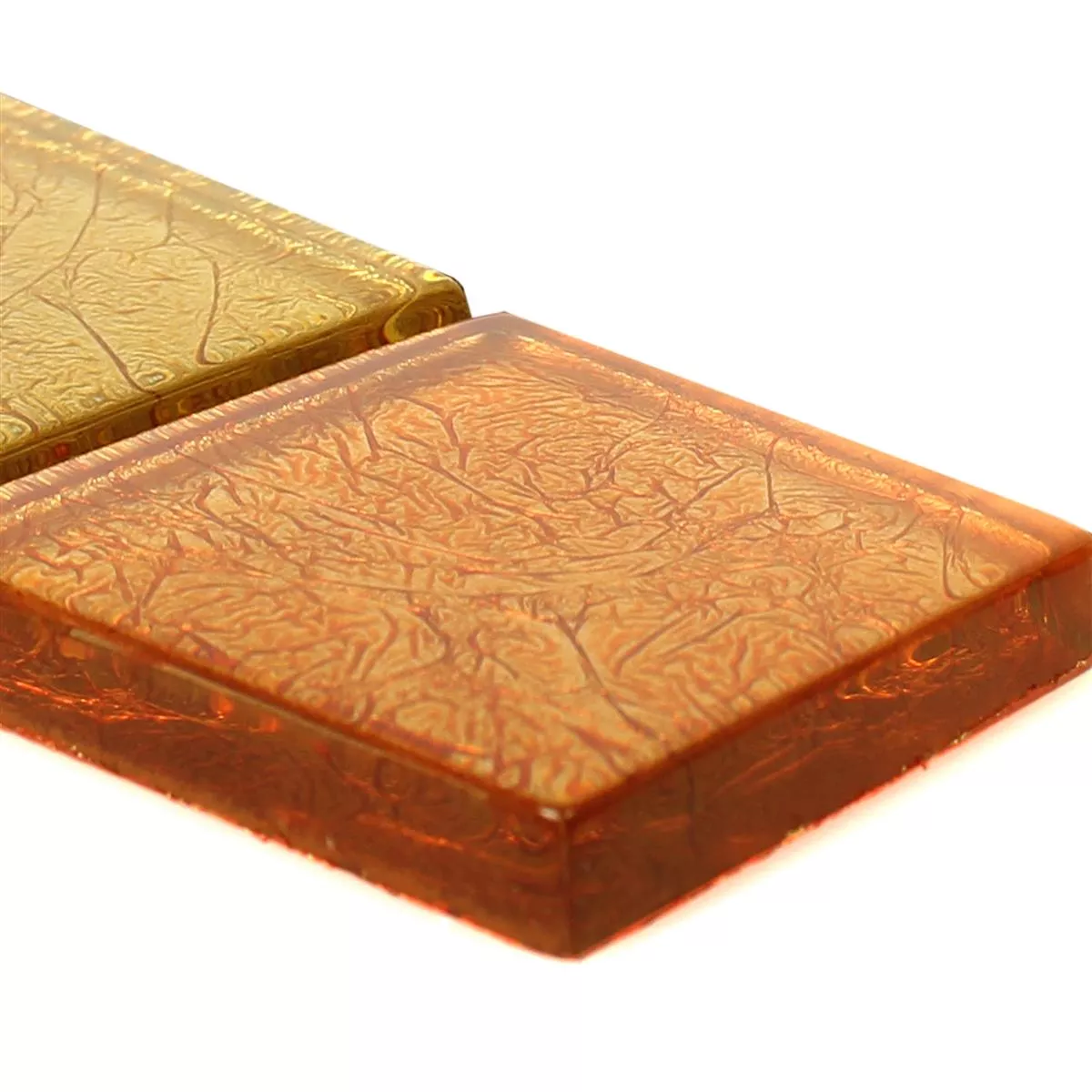 Glasmosaik Fliesen Bordüre SantaFe Gold Orange Q48 Glasmosaik Fliesen Bordüre SantaFe Gold Orange Q48