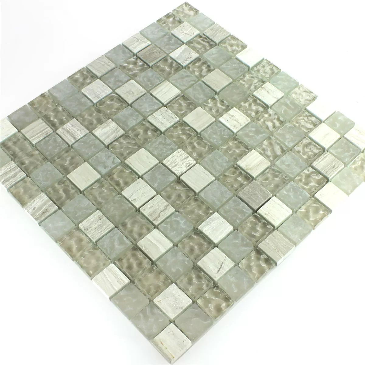Mosaikfliesen Glas Marmor Burlywood 23x23x8mm Getrommelt