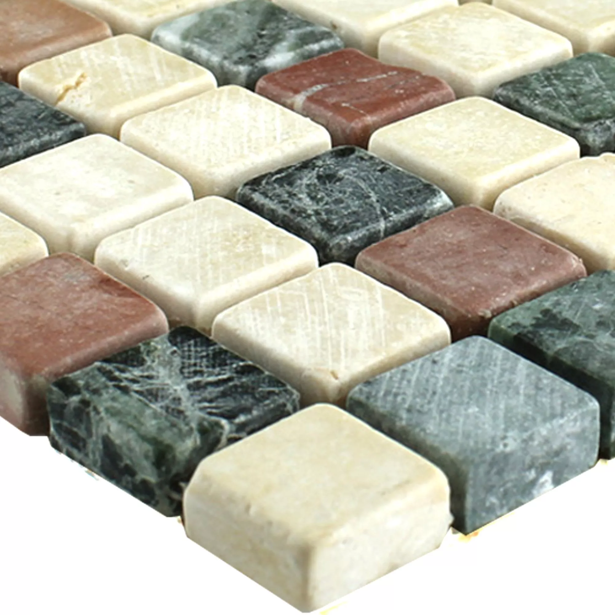 Mosaikfliesen Marmor Bunt Mix 15x15x7mm