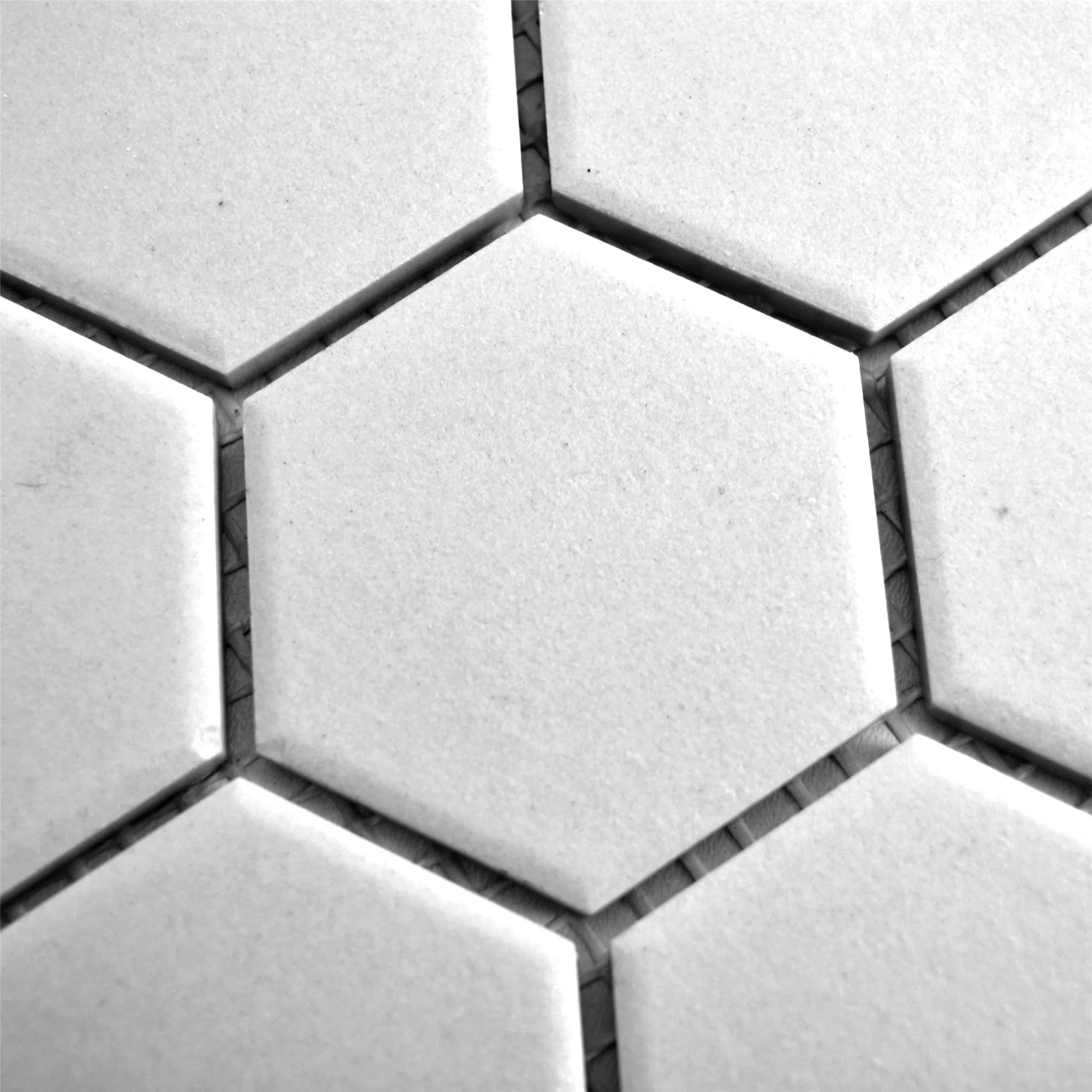 Muster von Keramik Mosaikfliesen Begomil Unglasiert Weiß
