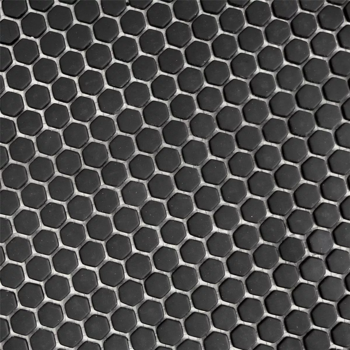 Glasmosaik Fliesen Kassandra Hexagon Schwarz Matt
