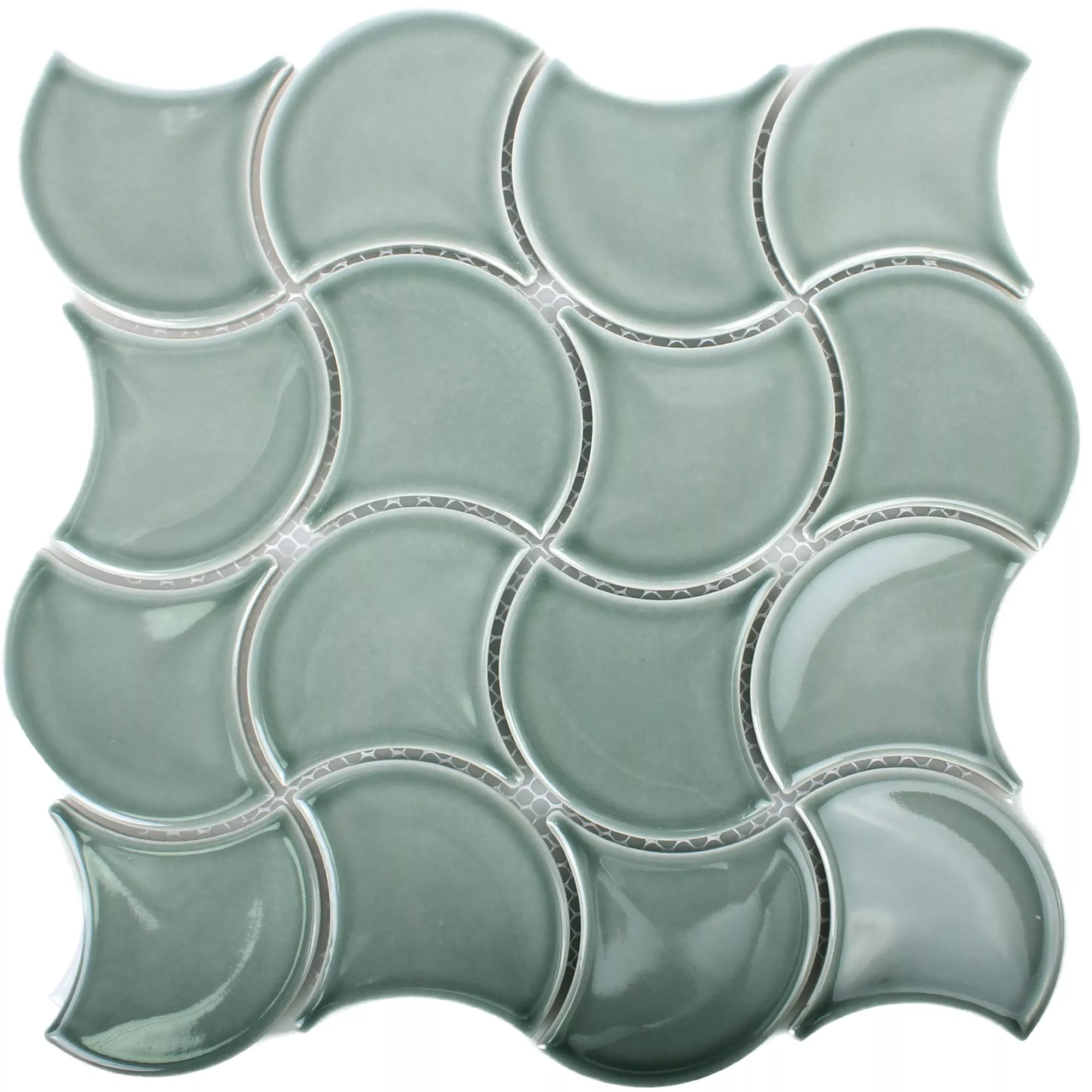 Muster von Keramik Mosaikfliesen Toledo Welle Grün