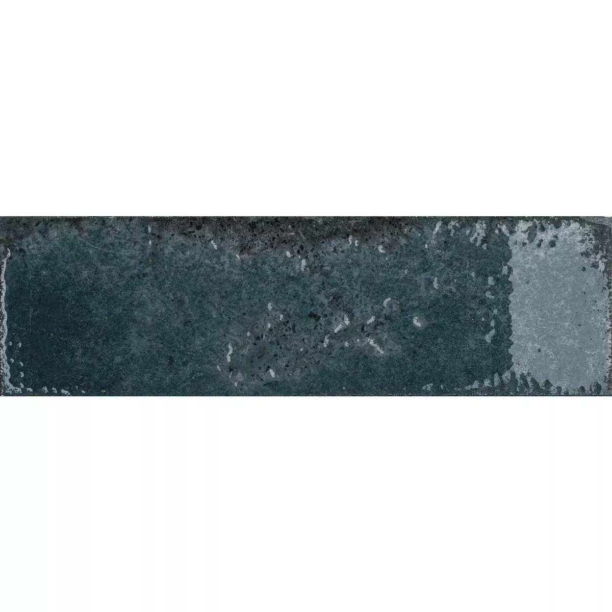 Muster von Wandfliesen Lara Glänzend Gewellt 10x30cm Blau