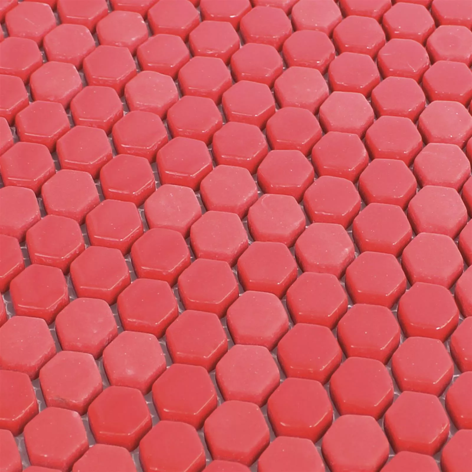 Glasmosaik Fliesen Brockway Hexagon Eco Rot