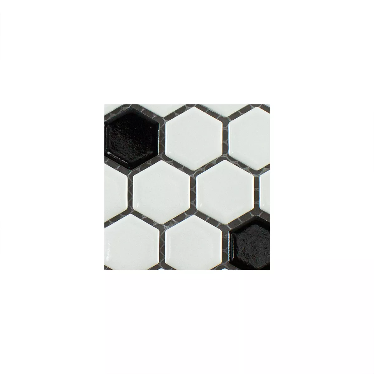 Muster von Keramik Mosaikfliese Gosford Schwarz Weiß