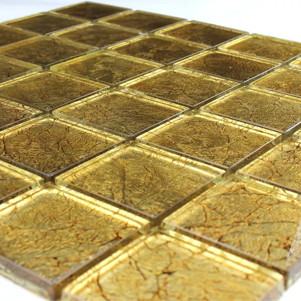 Muster von Glasmosaik Fliesen Gold Metall