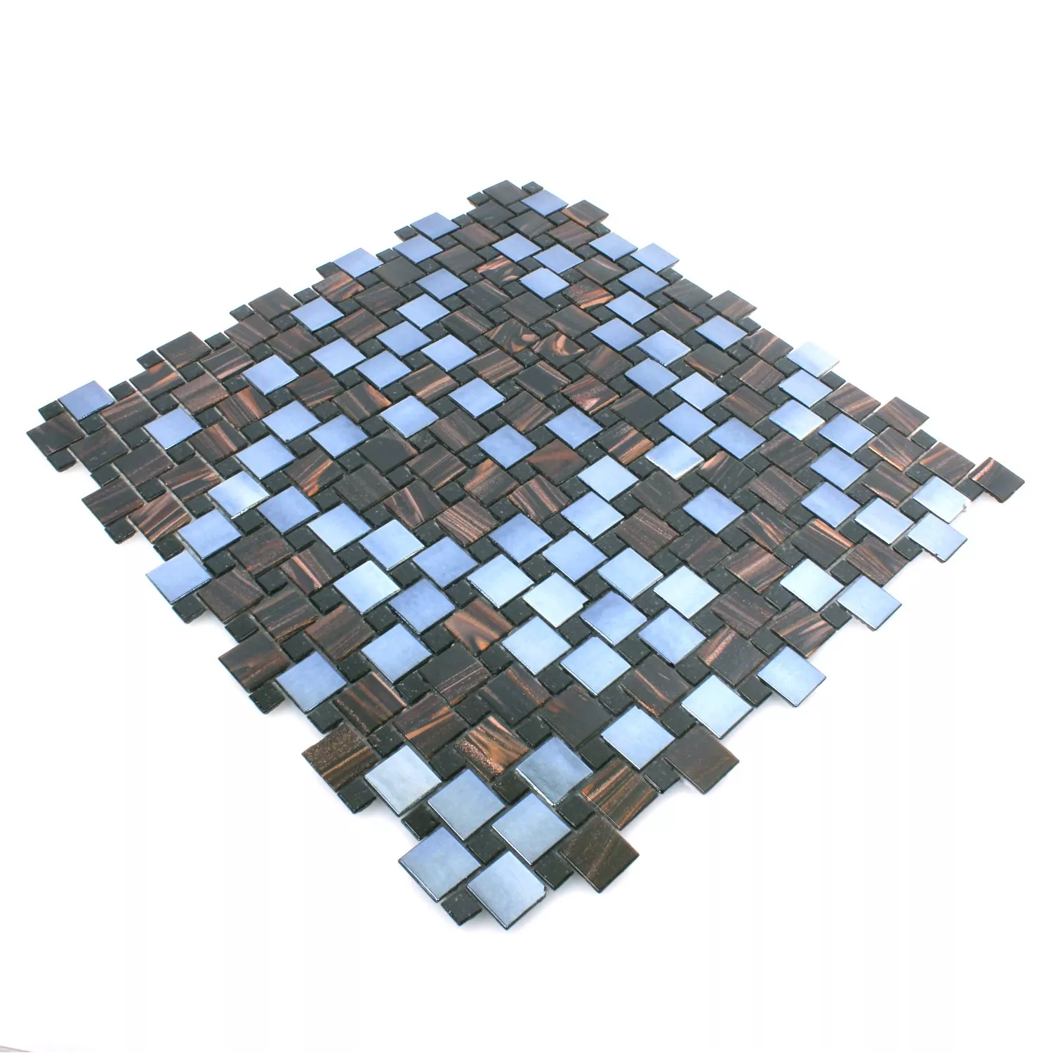 Muster von Mosaikfliesen Glas Tahiti Braun Metallic