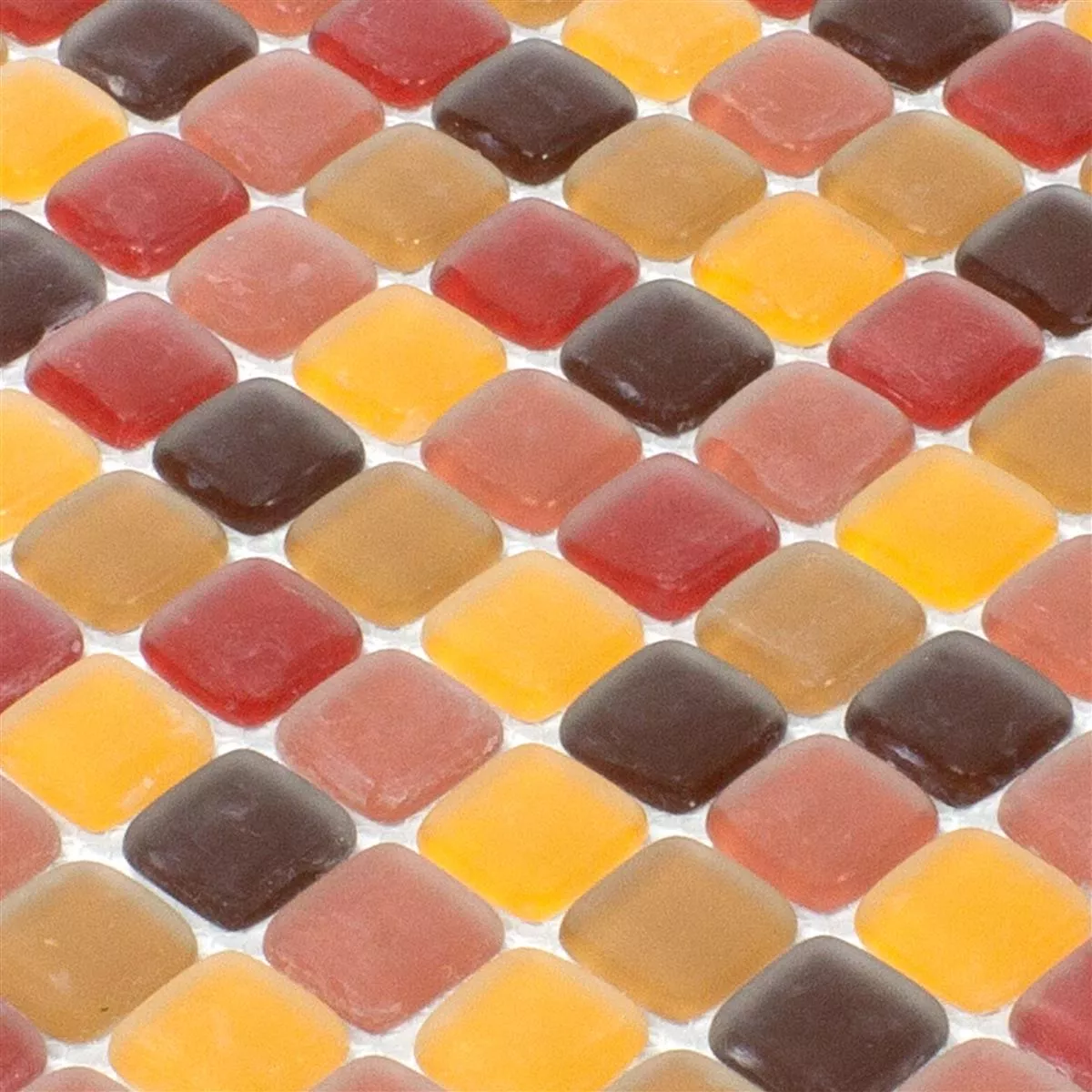 Muster von Glasmosaik Fliesen Ponterio Frosted Rot Mix