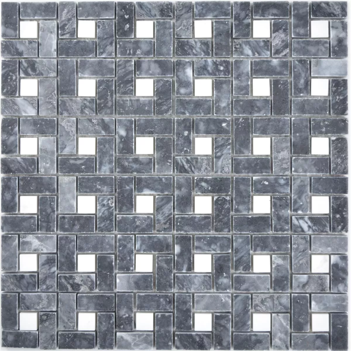 Muster von Naturstein Marmor Mosaik Fliesen Umay Schwarz Weiß