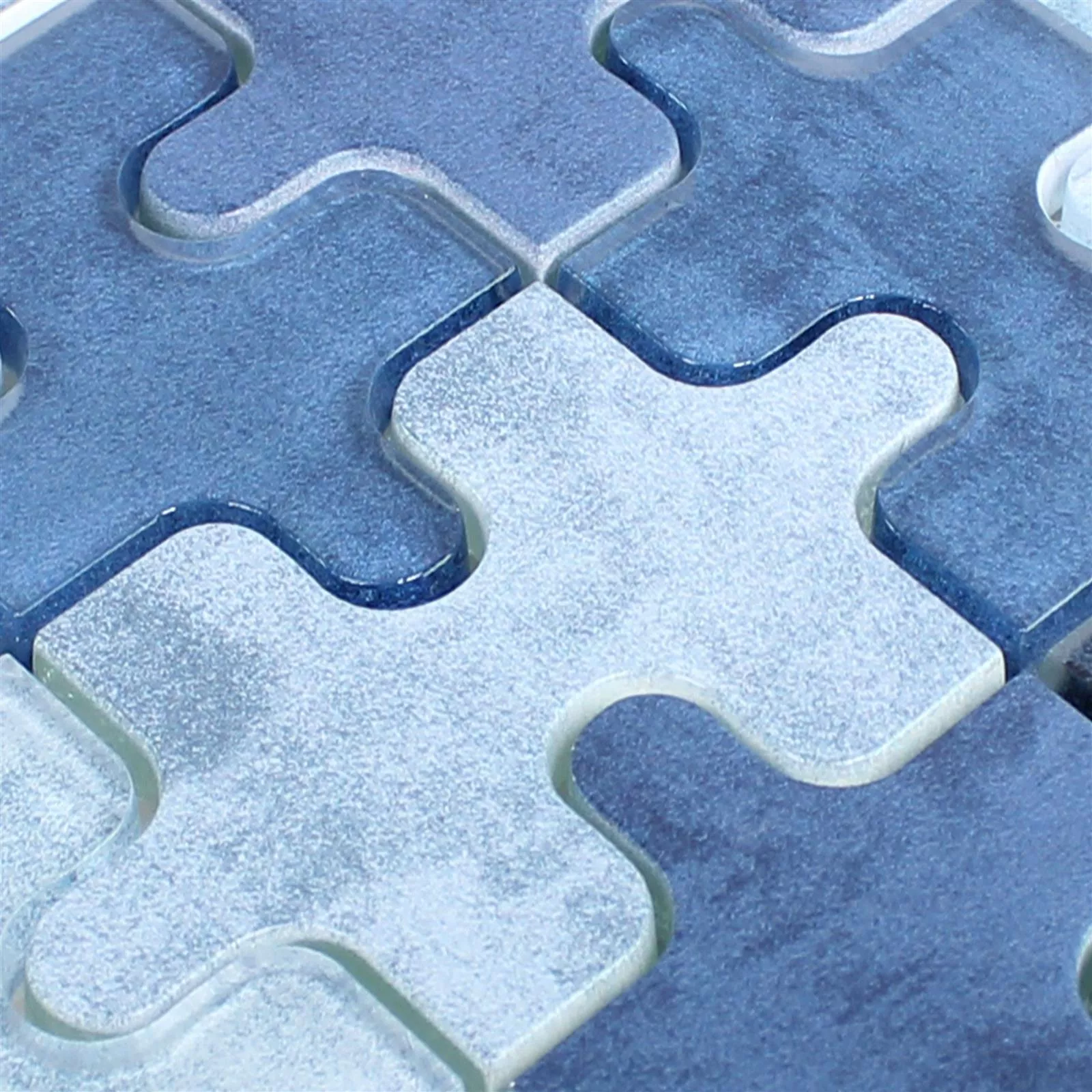 Glasmosaik Fliesen Puzzle Blau