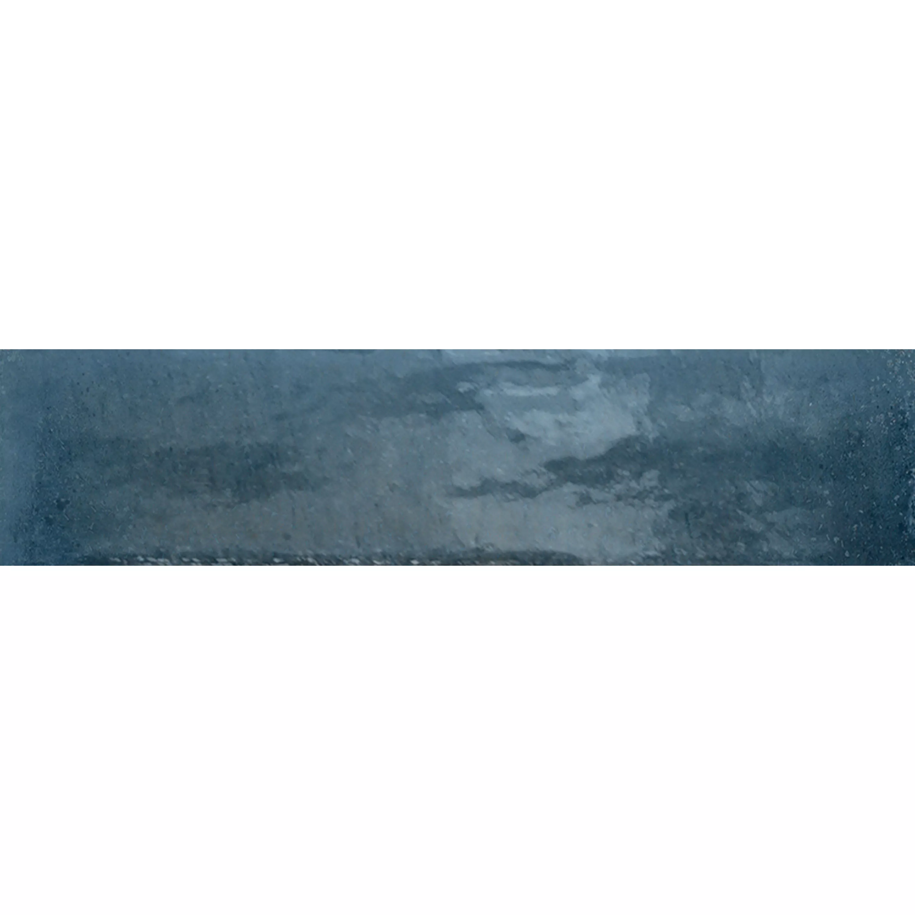 Muster von Wandfliesen Laguna Glänzend Gewellt Blau 6x24cm