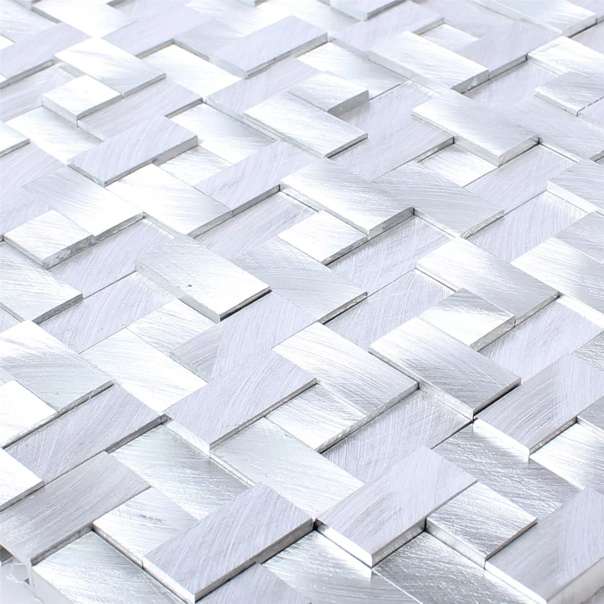 Muster von Mosaikfliesen Aluminium Metall Elvis D Silber