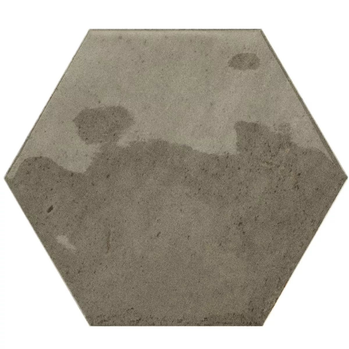 Muster von Wandfliesen Arosa Glänzend Gewellt Hexagon Braun 17,3x15cm