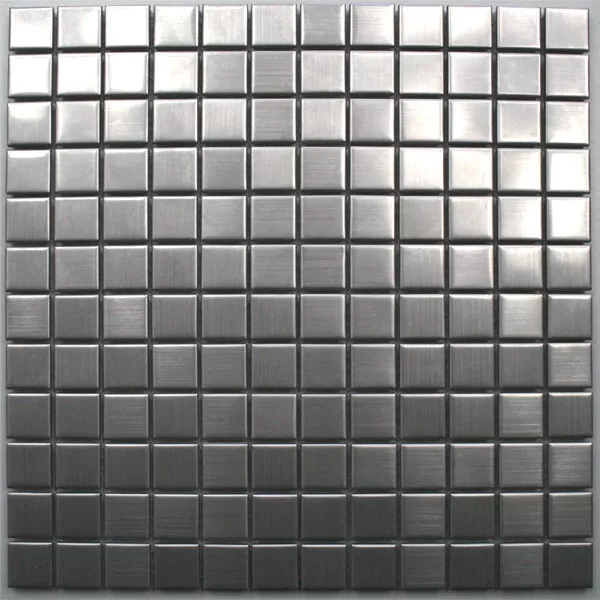 Muster von Mosaikfliesen Edelstahl Gebürstet Quadrat 23
