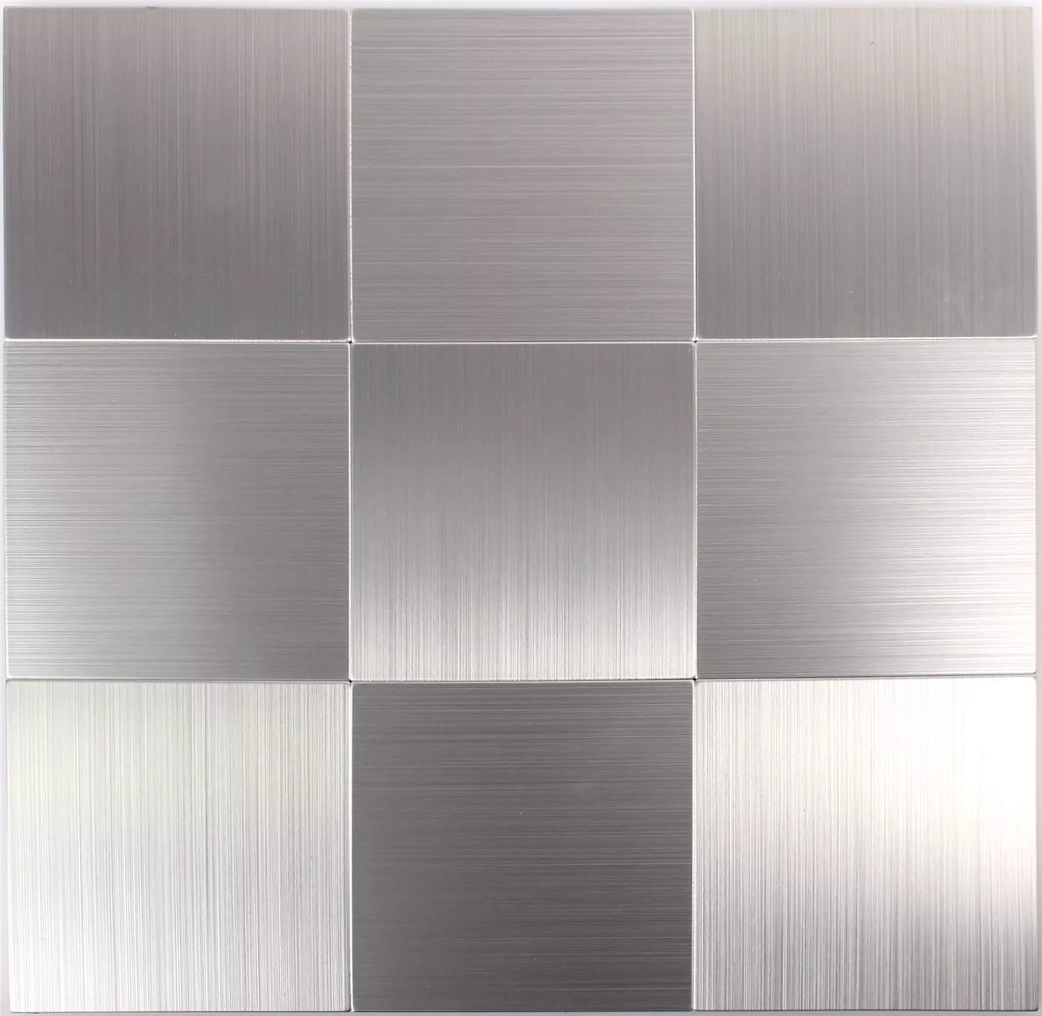 Mosaikfliesen Metall Selbstklebend Mikros Silber Quadrat 100