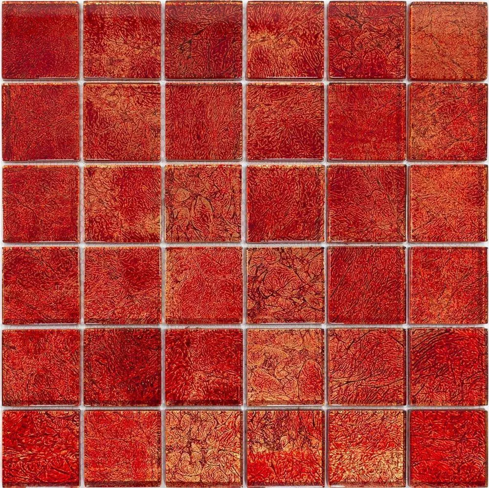 Glasmosaik Fliesen Seraphina Rot Quadrat 47