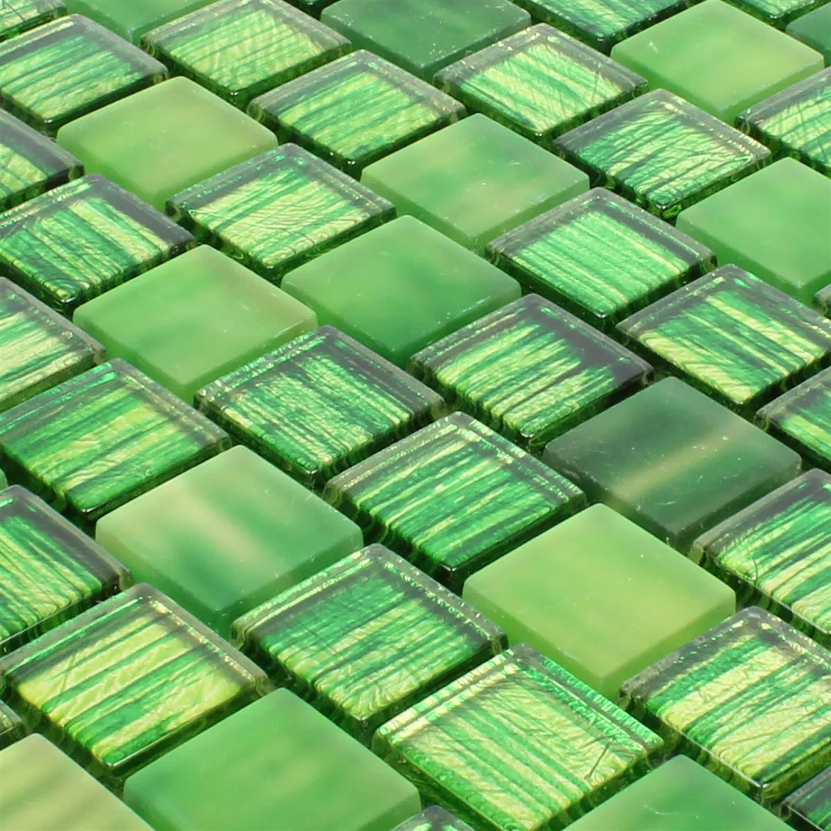 Muster von Glasmosaik Fliesen Lanzarote Grün
