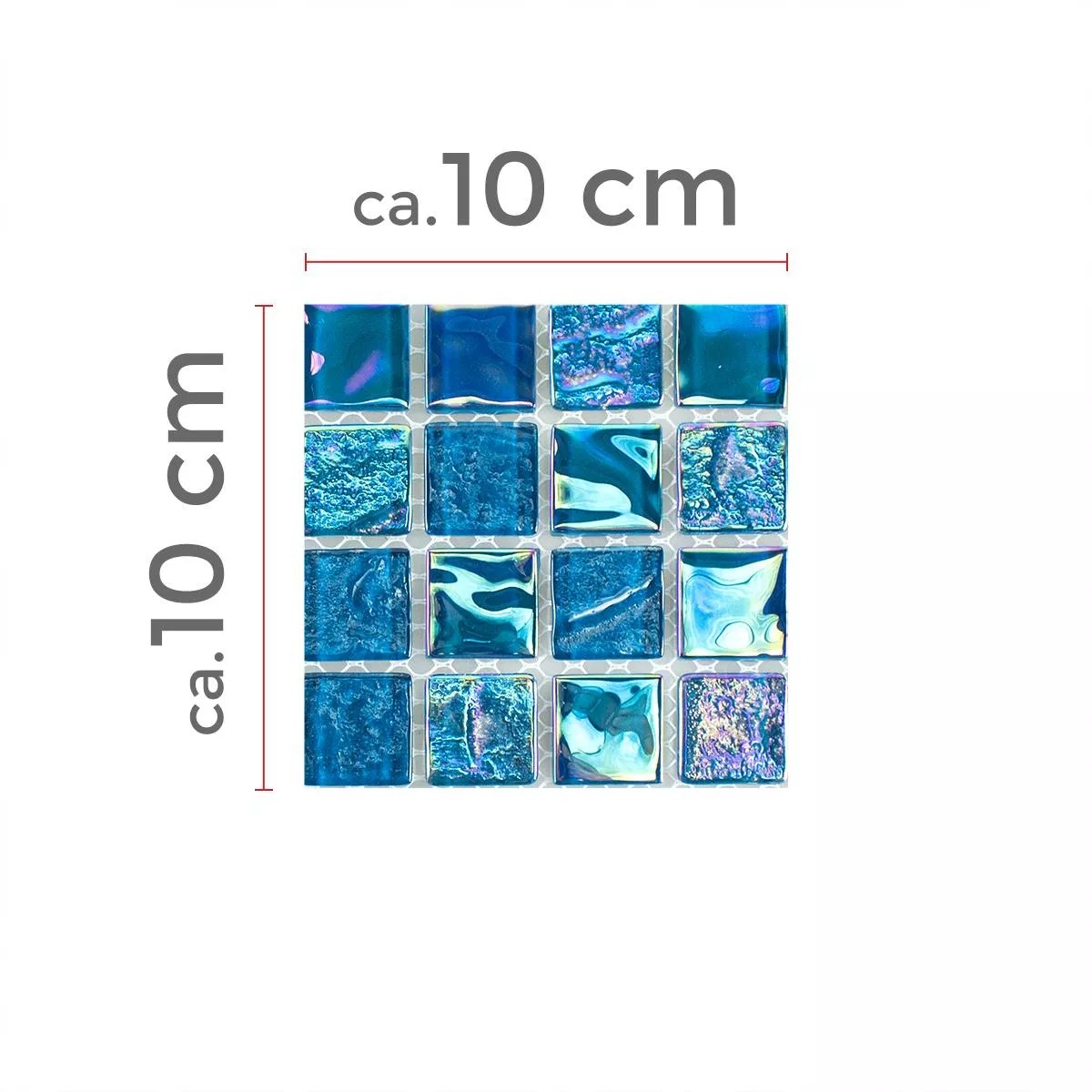 Muster von Glasmosaik Fliesen Perlmutt Effekt Carlos Blau 23
