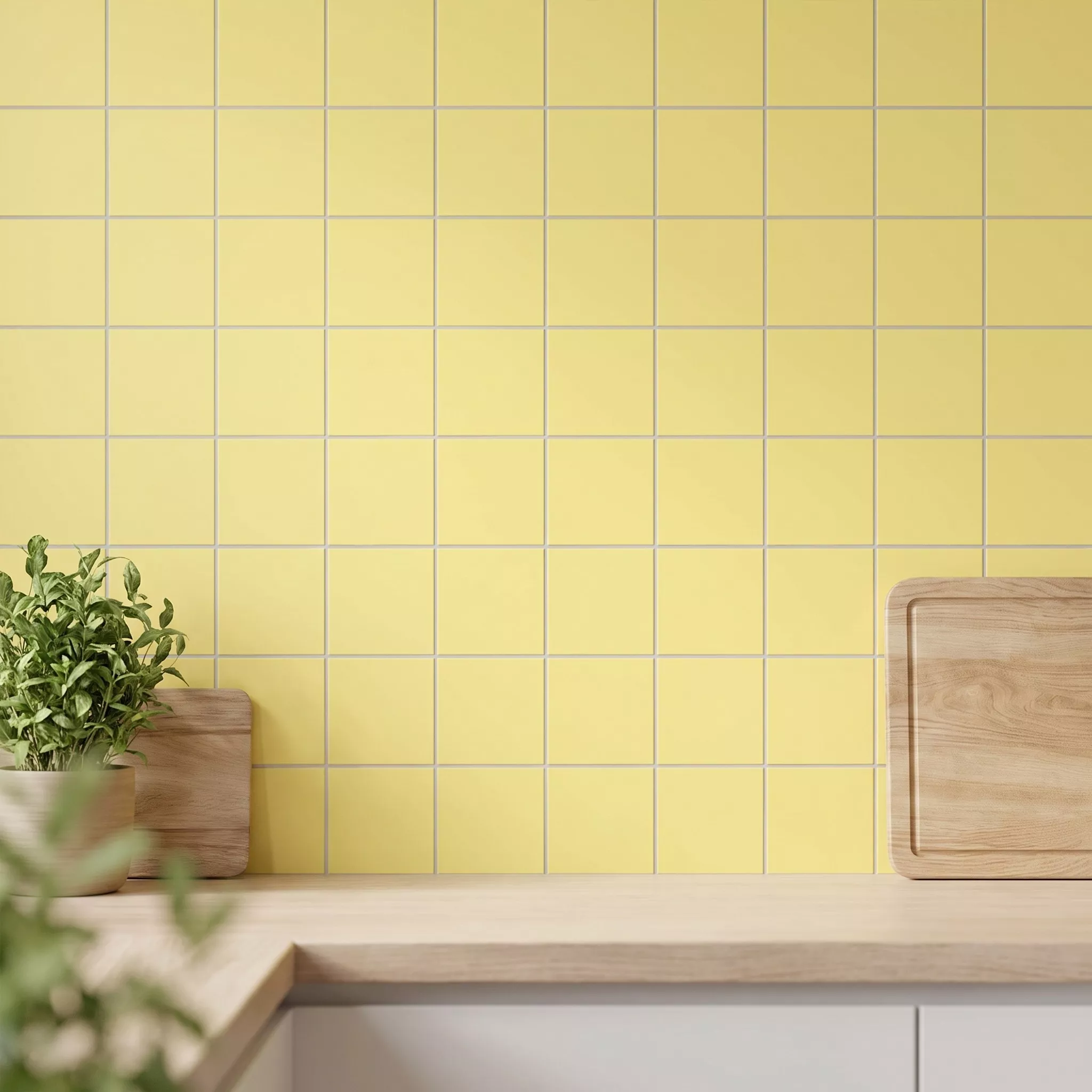 Metrofliese Gelb Matt 15x15 cm Ohne Facette Miona Amarillo