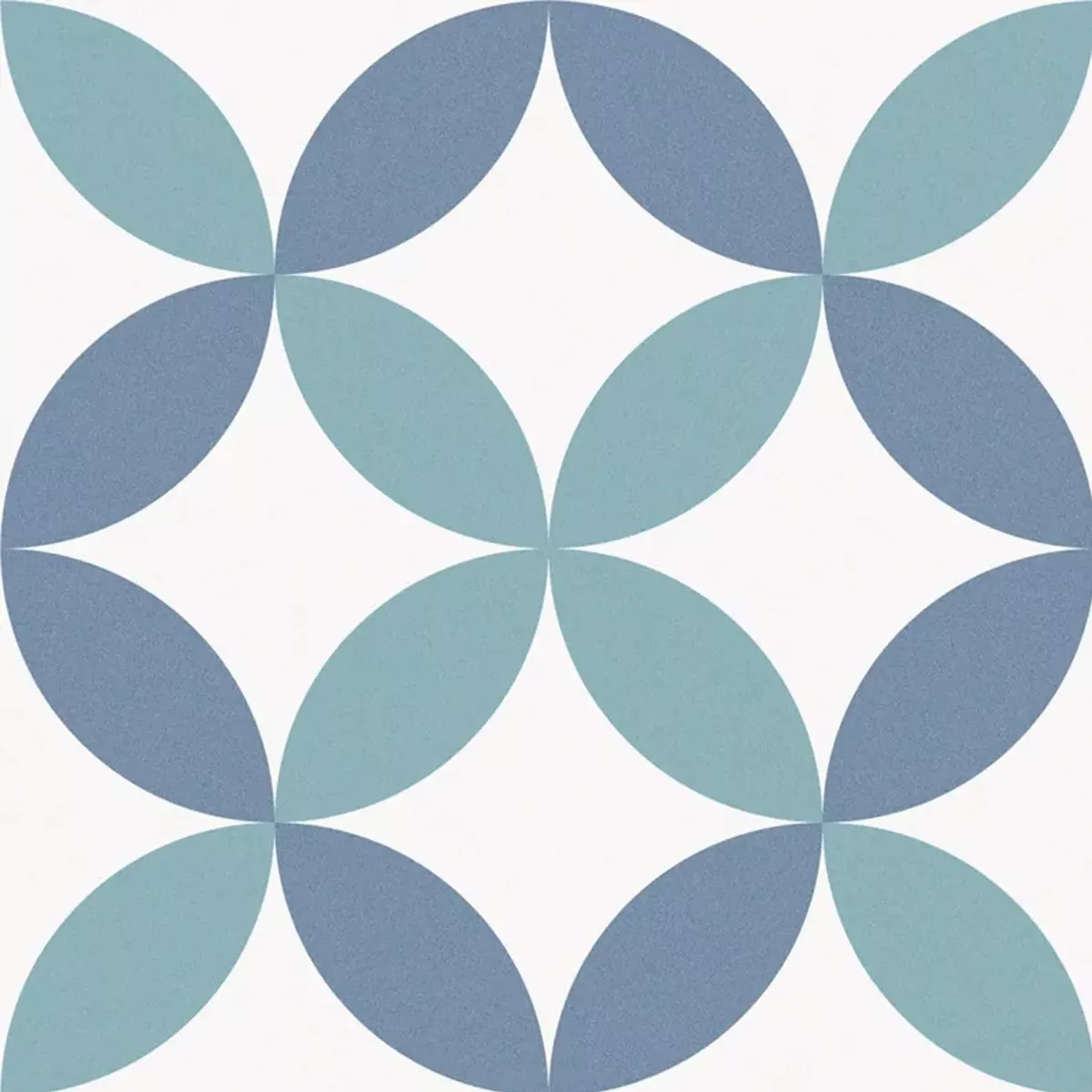 Bodenfliesen Zementoptik Atlantica DaVinci Blau Weiß