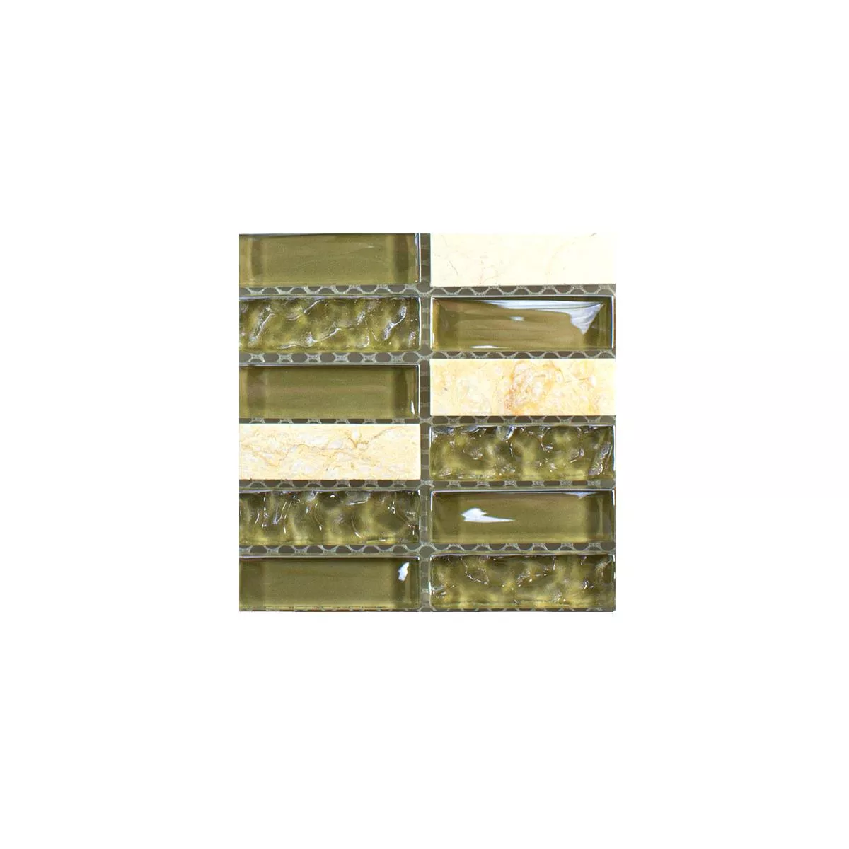 Muster von Glas Naturstein Mosaikfliese Mantra Beige