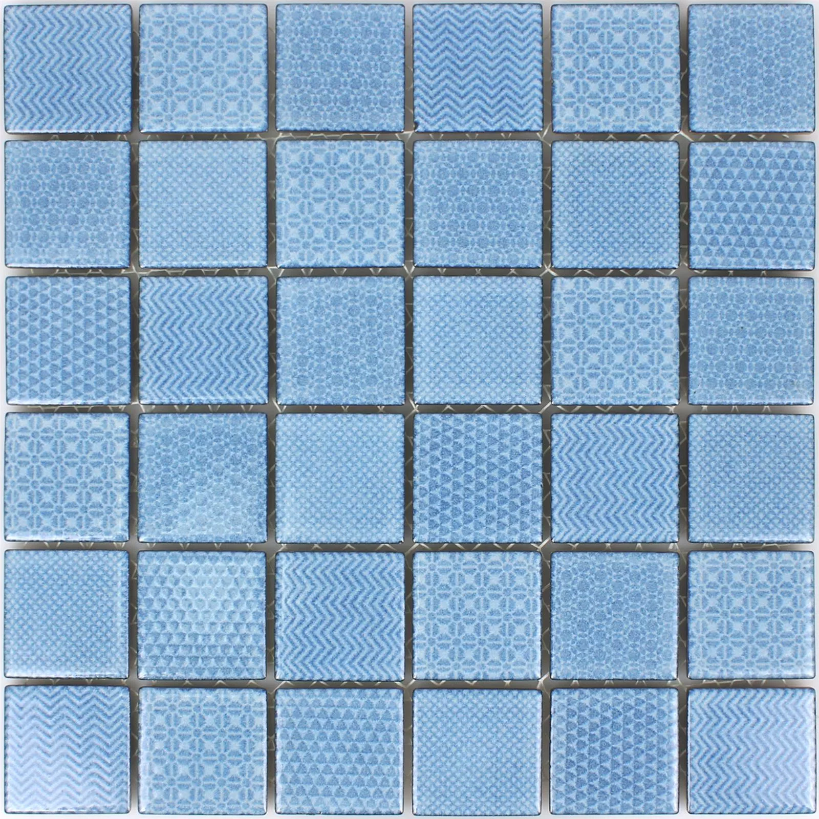 Muster von Mosaikfliesen Keramik Sapporo Blau