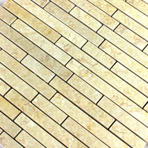 Muster von Mosaikfliesen Marmor Hellbeige Poliert