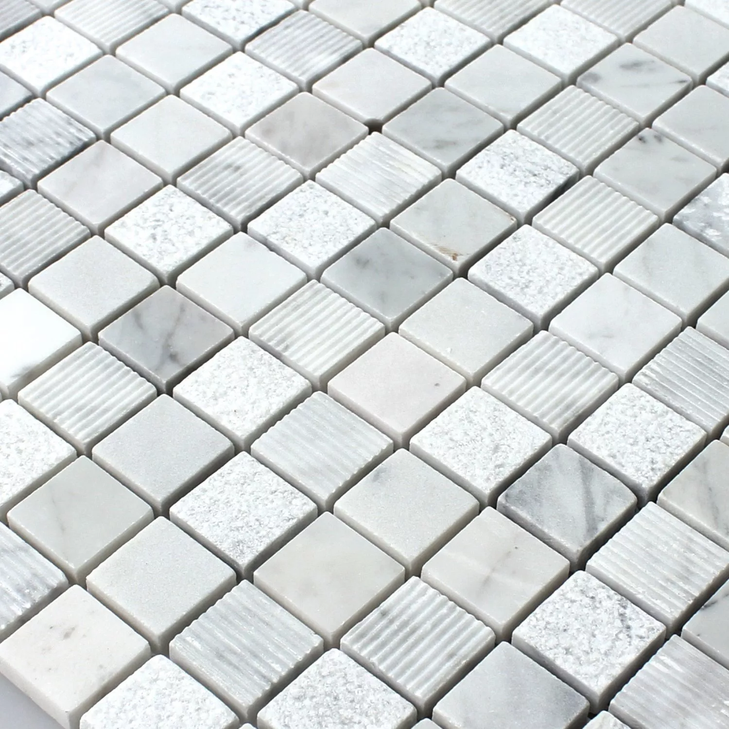Mosaikfliesen Naturstein Carrara Weiss