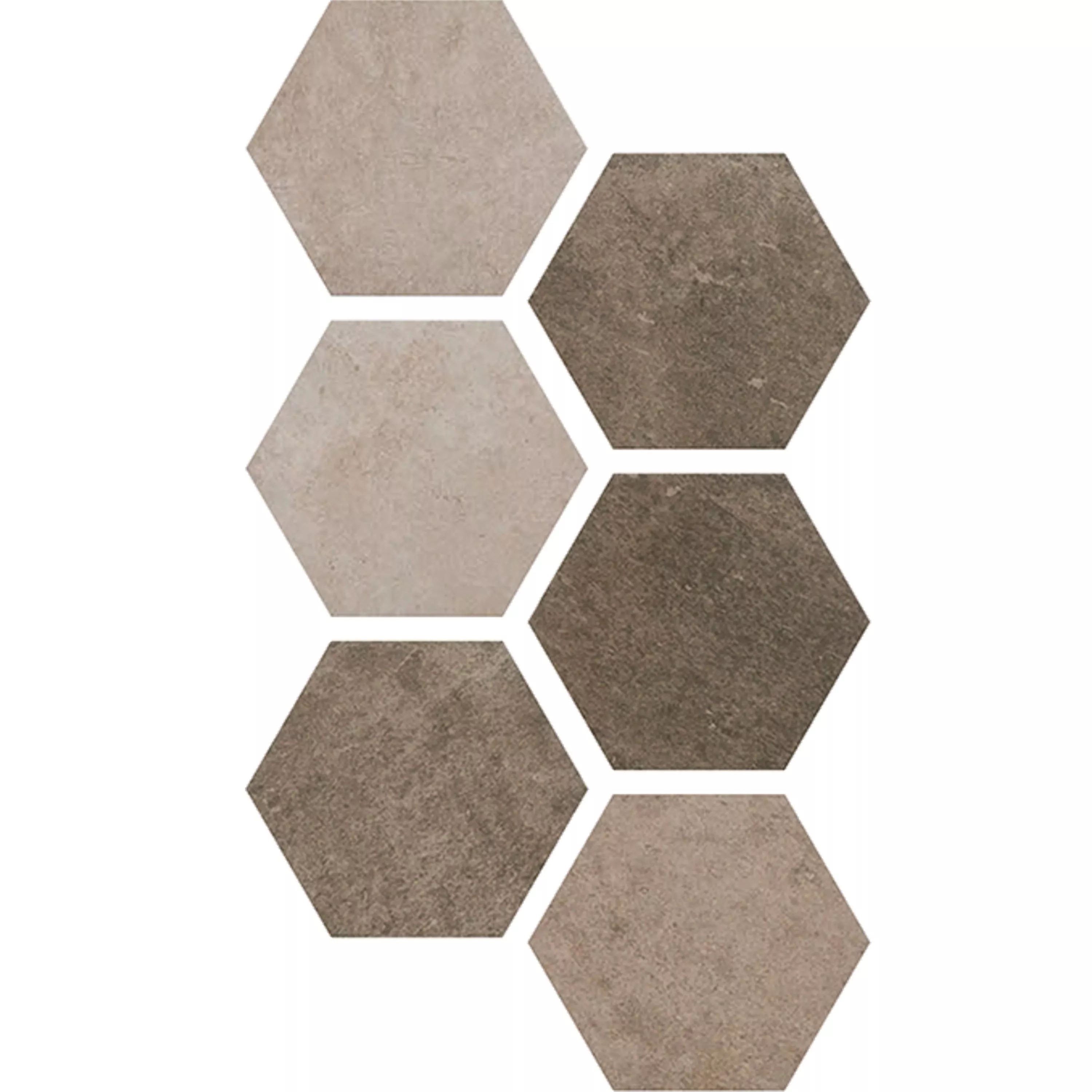 Bodenfliesen Texas Hexagon 25x22cm Multicolor